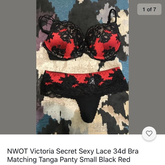 Victoria’s Secret sexy red black 34d tanga - Picture 1 of 5